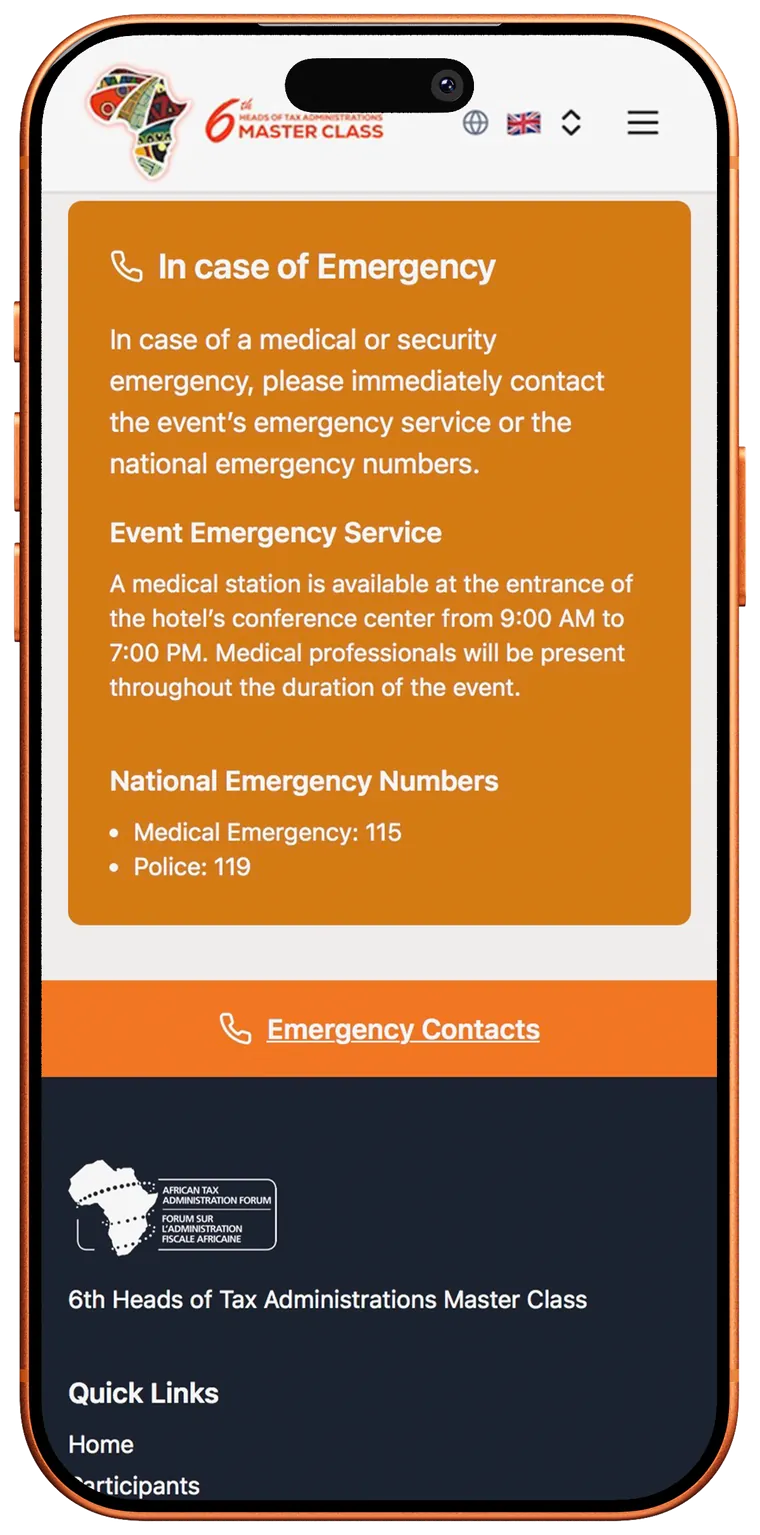 Emergency contacts screen