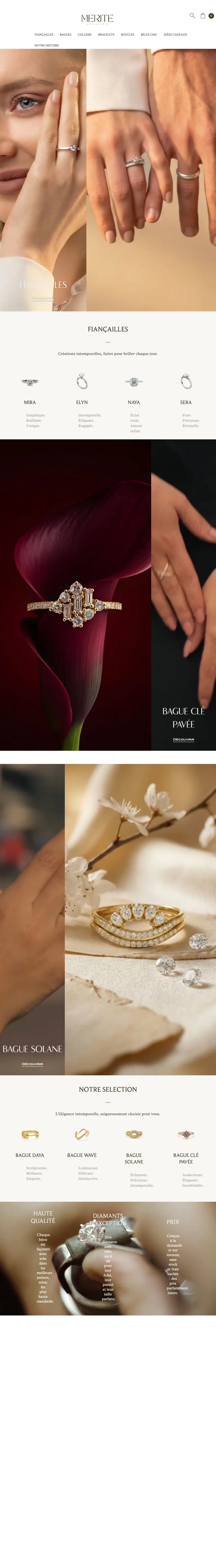 Merite homepage at tablet width.