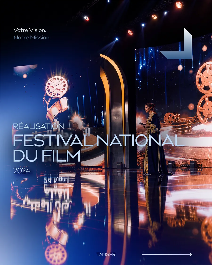 Réalisation post for the Festival National du Film 2024 in Tangier, showing the post template.