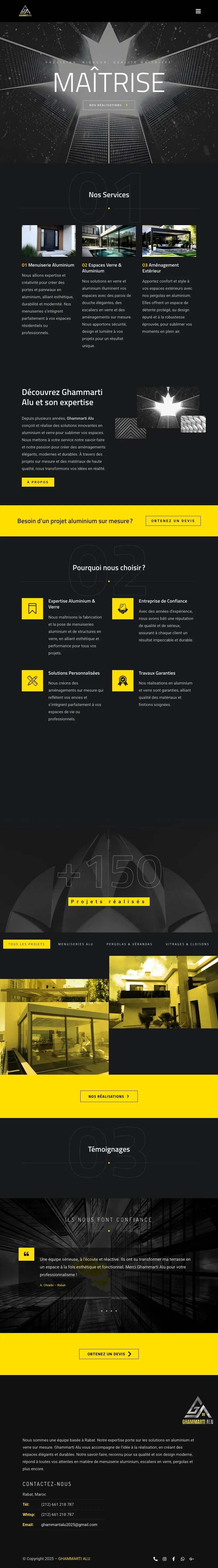 Ghammarti Alu homepage at tablet width.
