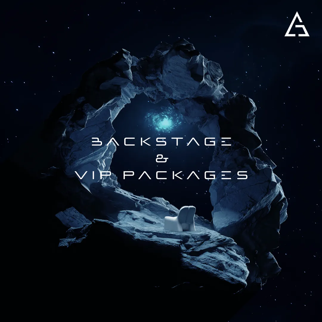 Backstage and VIP packages: a hollow asteroid glowing from within.