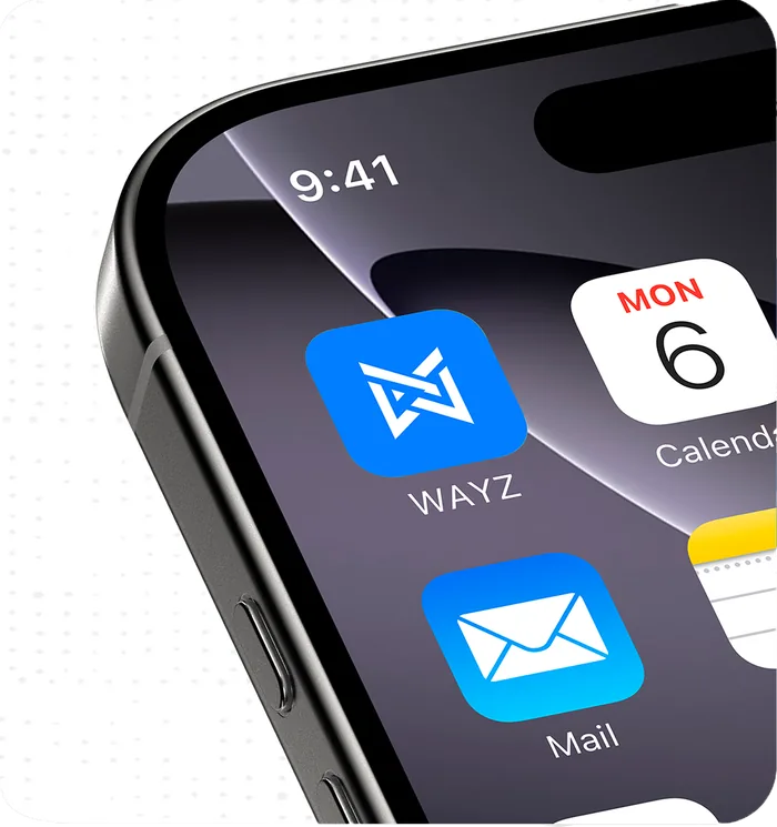 The WAYZ app icon on an iPhone home screen