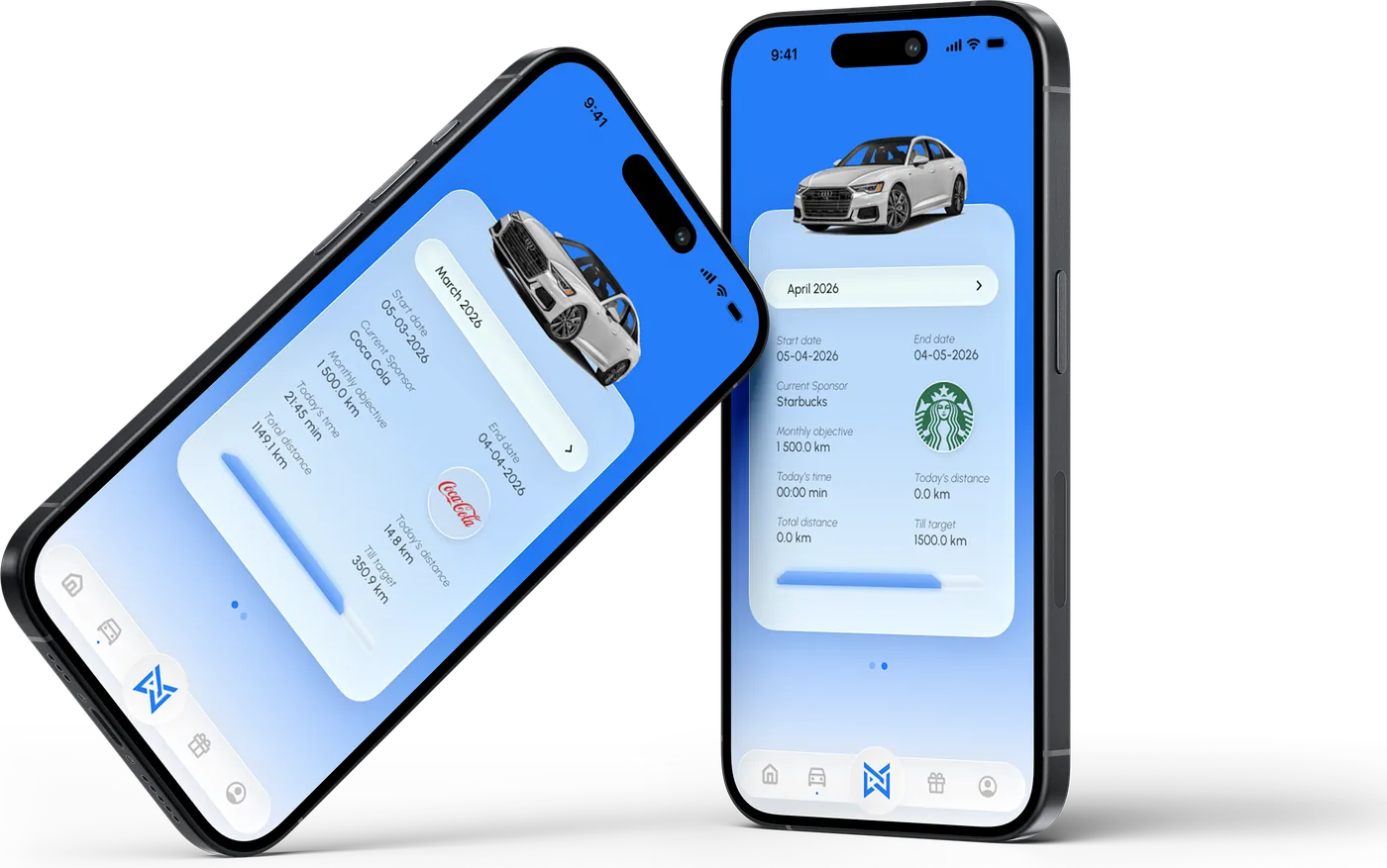 Campaign screens on two angled phones